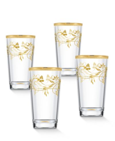 Стаканы для хайбола Lorren Home Trends Rosalia Flower, набор из 4 шт