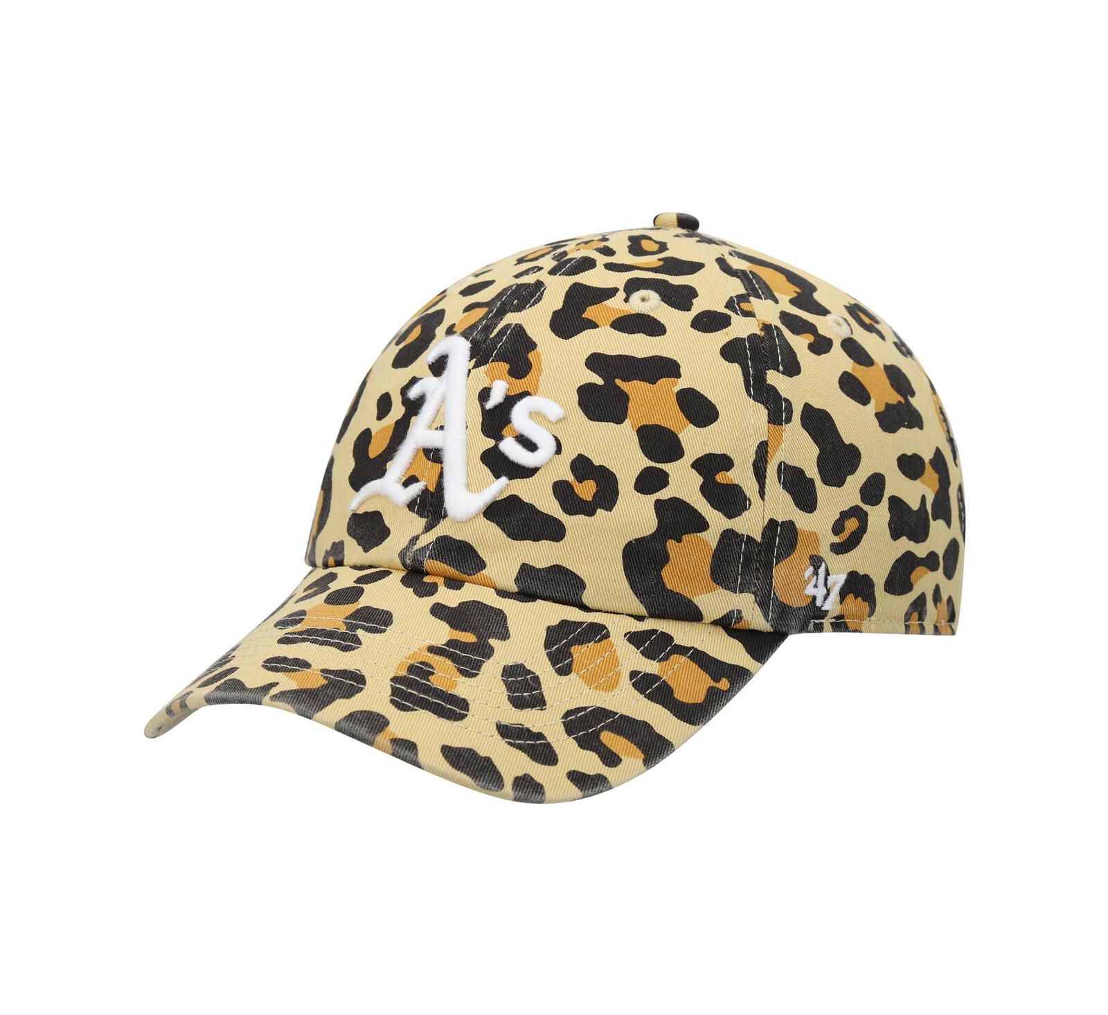 Женская кепка '47 Oakland Athletics Tan Bagheera Cheetah Clean Up регулируемая