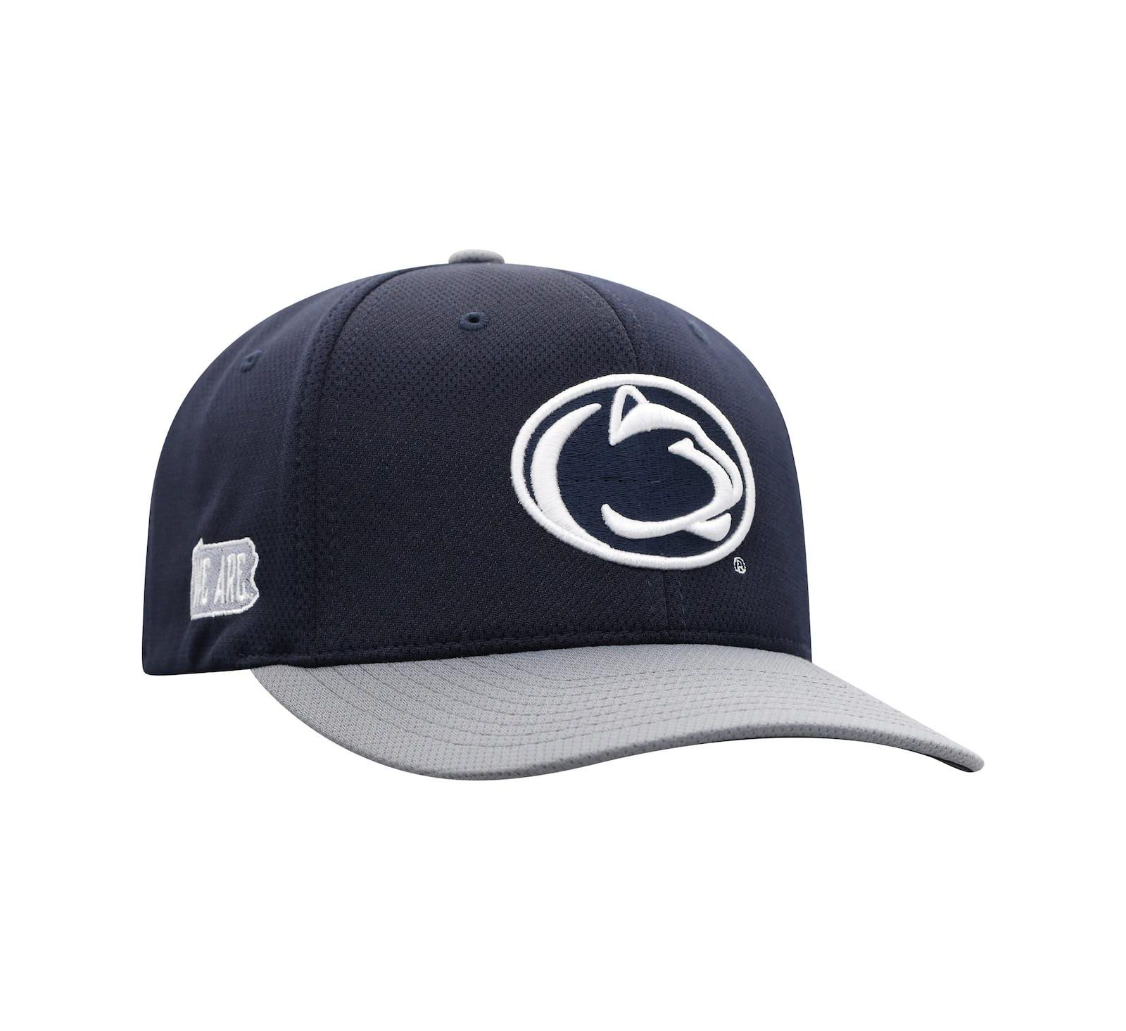 Мужская кепка Top of the World Navy, Gray Penn State Nittany Lions Two-Tone Reflex Hybrid Tech Flex