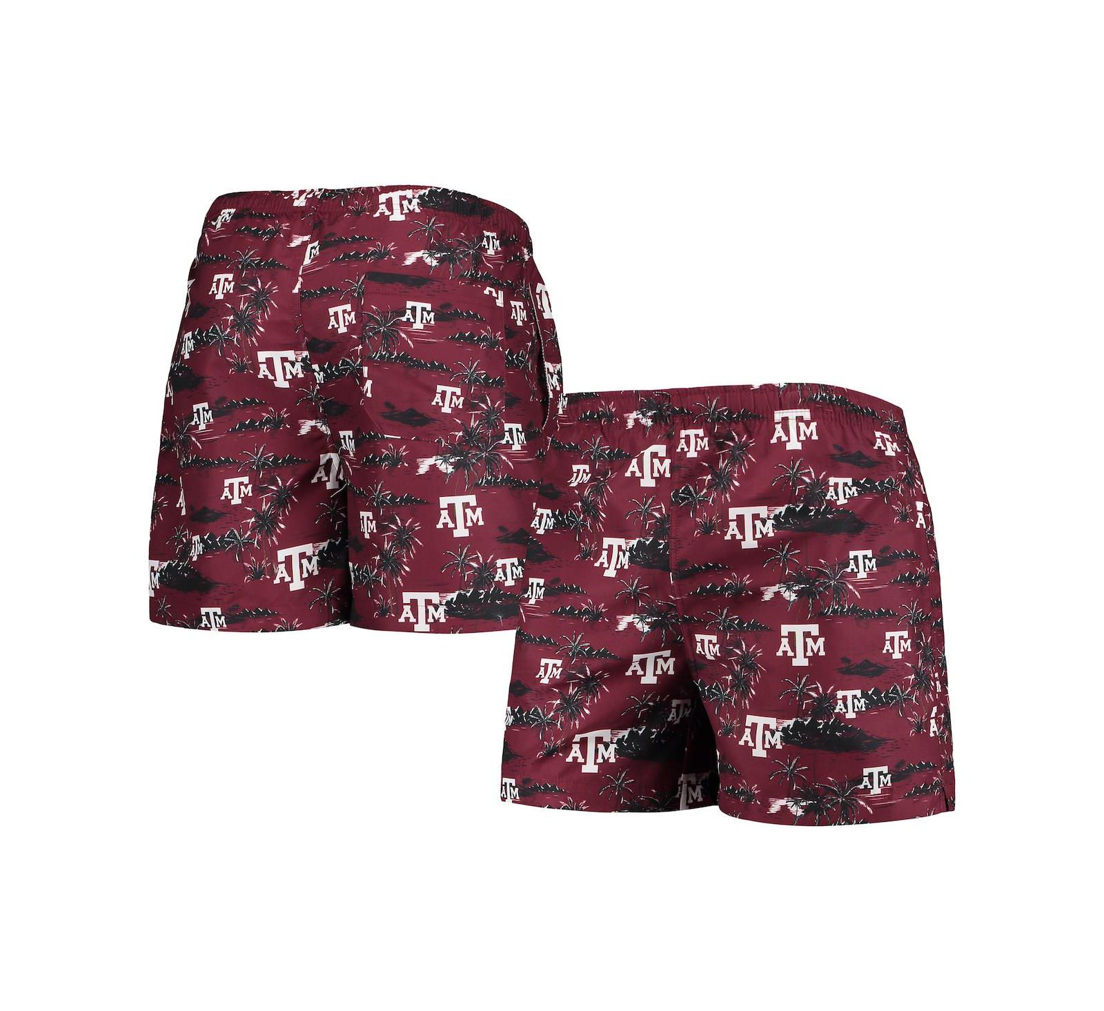 FOCO Мужские плавательные шорты Texas A&M Aggies Island Palm, бордовые