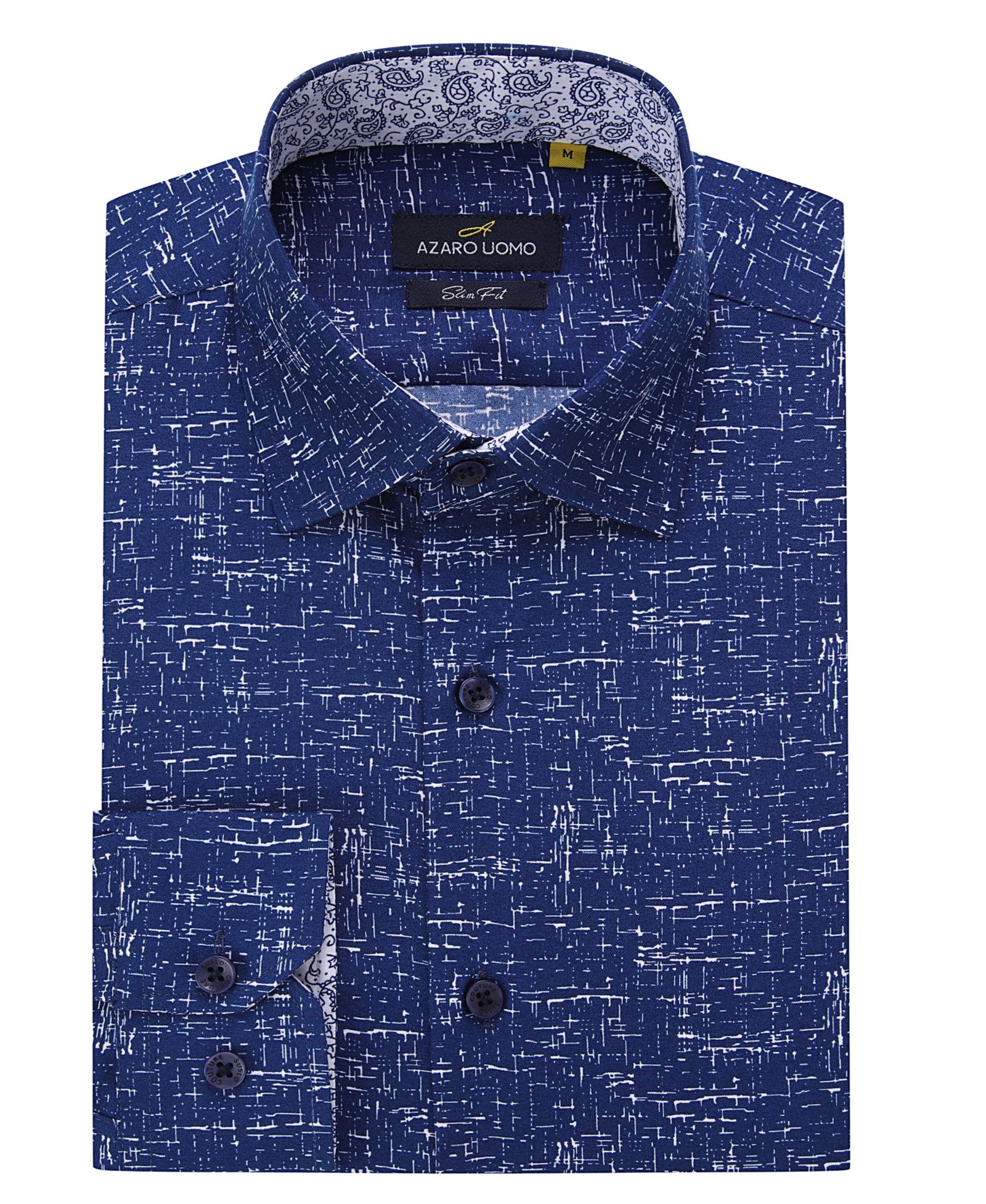 Men's Business Geometric Long Sleeve Button Down Shirt