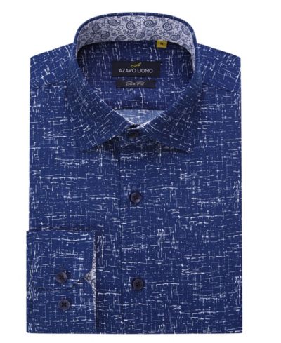 Men's Business Geometric Long Sleeve Button Down Shirt
