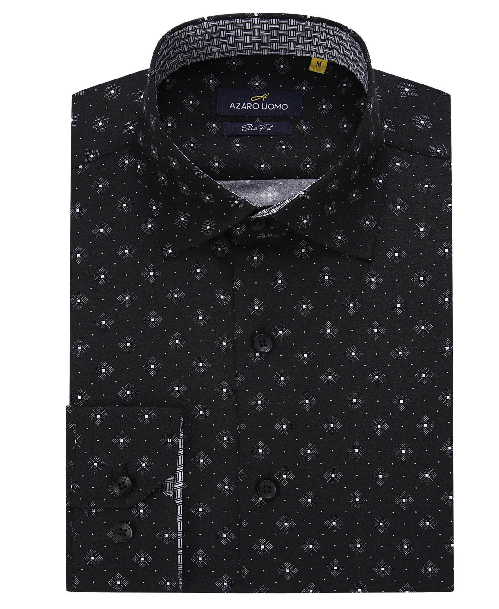 Men's Business Geometric Long Sleeve Button Down Shirt
