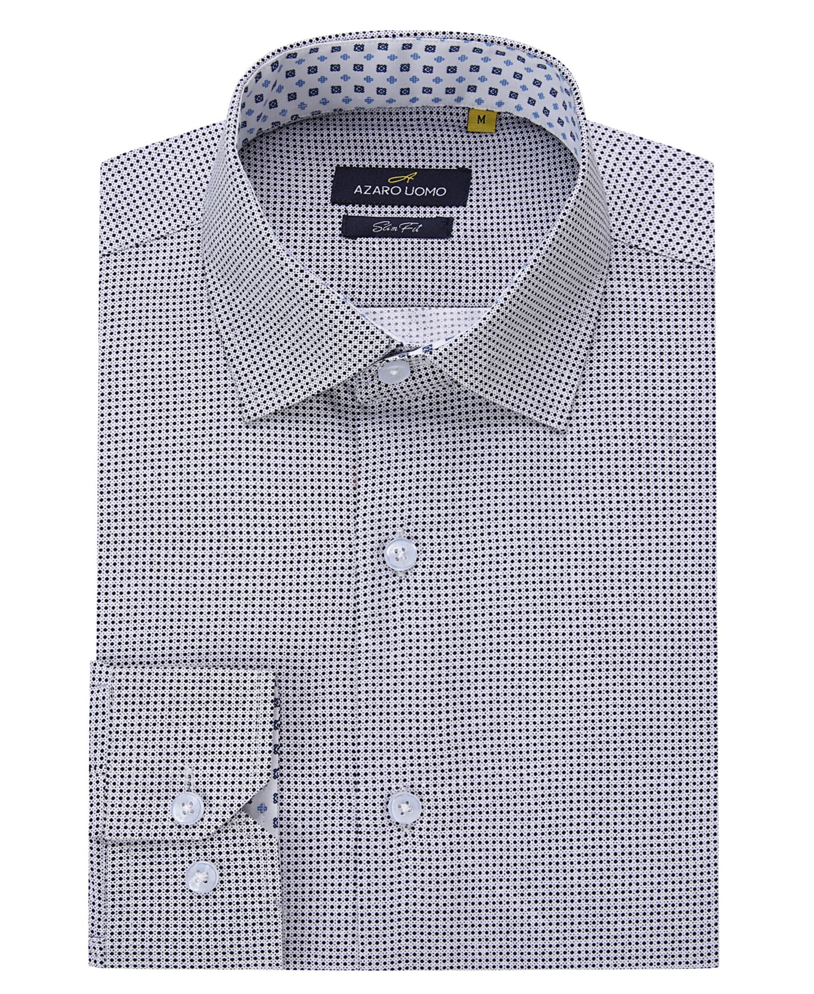 Men's Business Geometric Long Sleeve Button Down Shirt