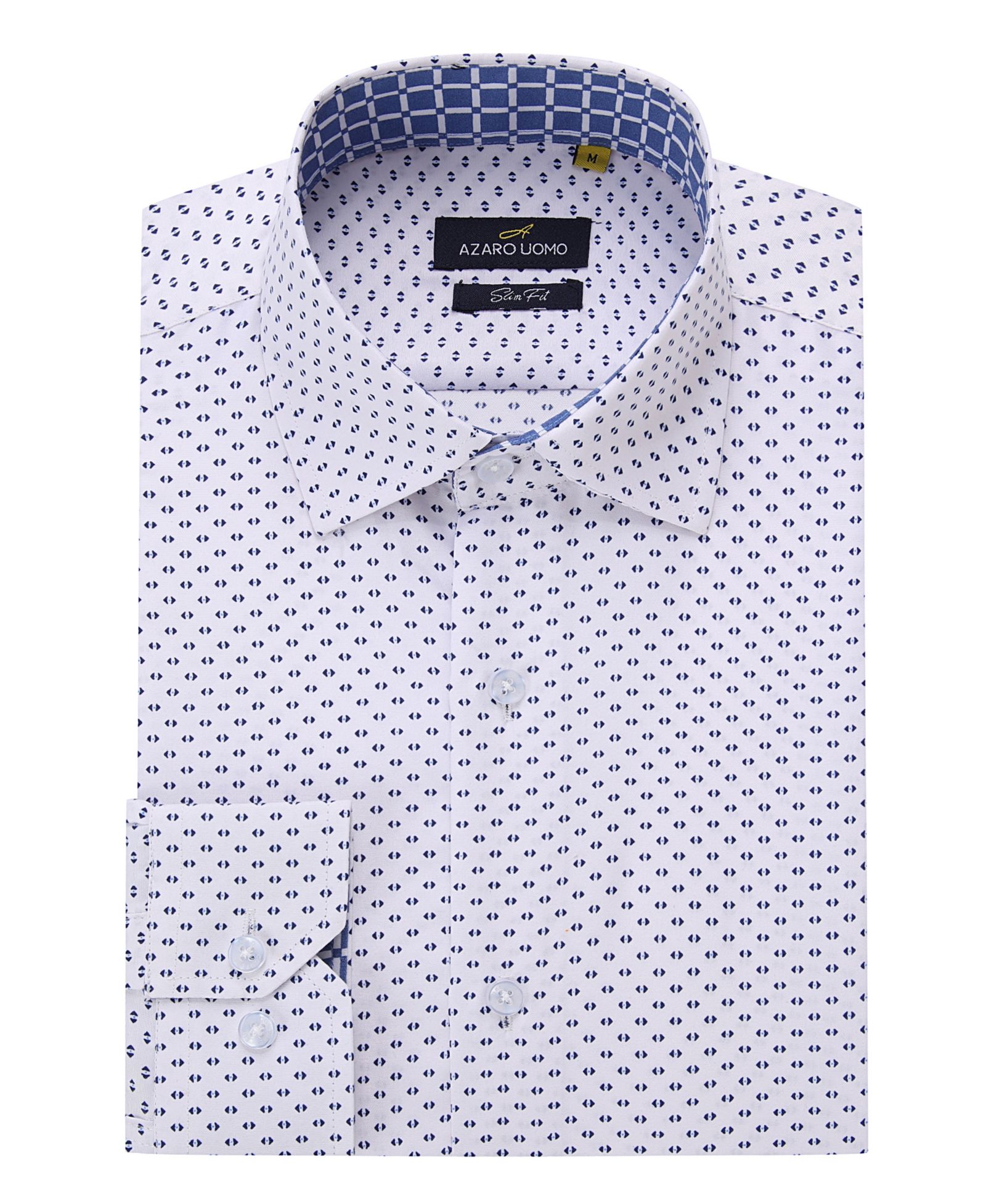 Men's Business Geometric Long Sleeve Button Down Shirt