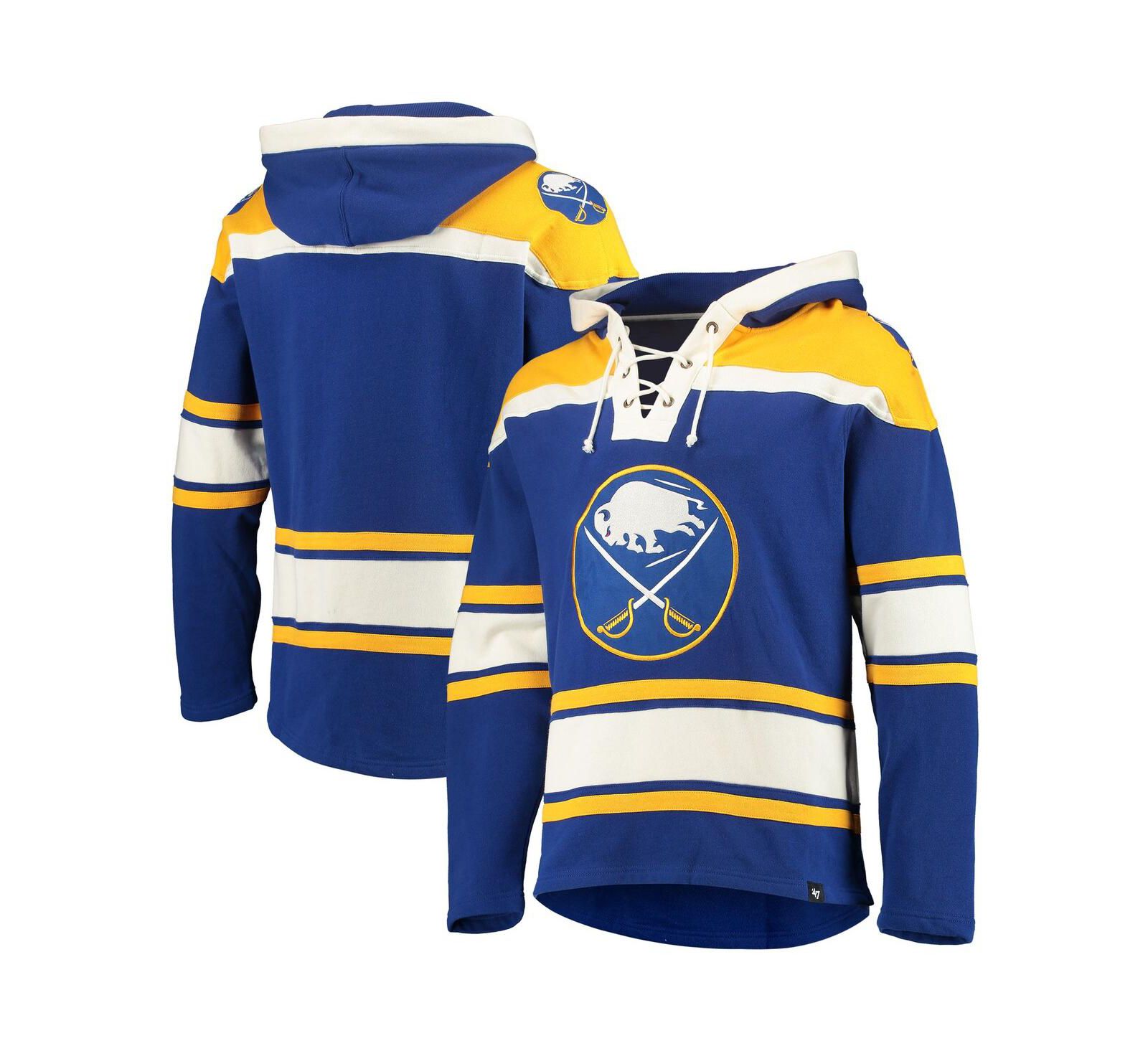 Men's '47 Royal Buffalo Sabres Superior Lacer Team Pullover Hoodie
