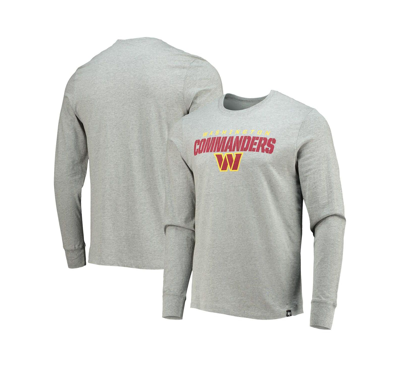 '47 Brand Мужская футболка с длинным рукавом Washington Commanders Traction Super Rival, Heathered Gray