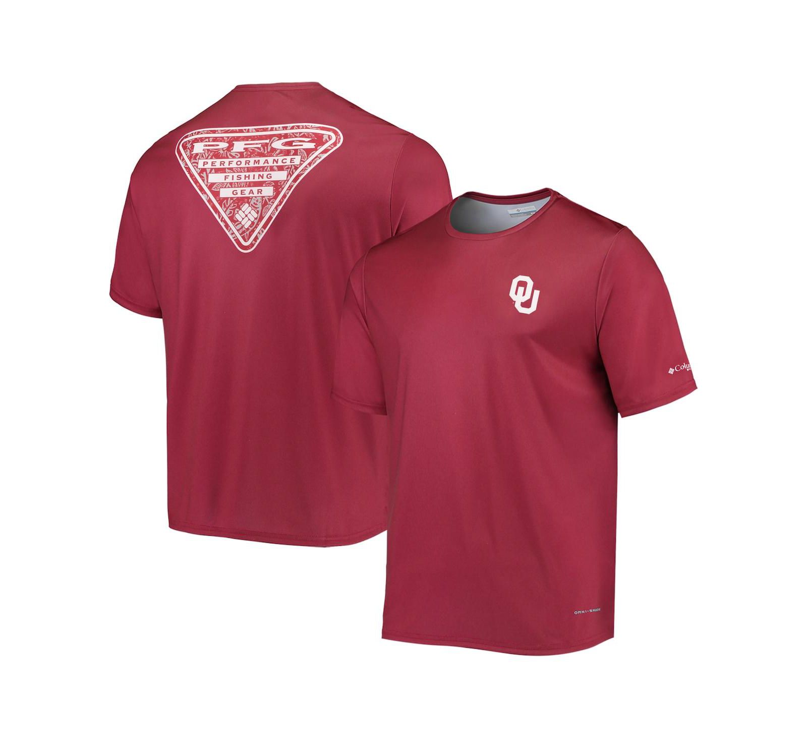 Men's Columbia Crimson Oklahoma Sooners Terminal Tackle Omni-Shade T-shirt
