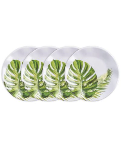 Q Squared тарелки для канапе Melamine Palm, 5.5", набор из 4 штук