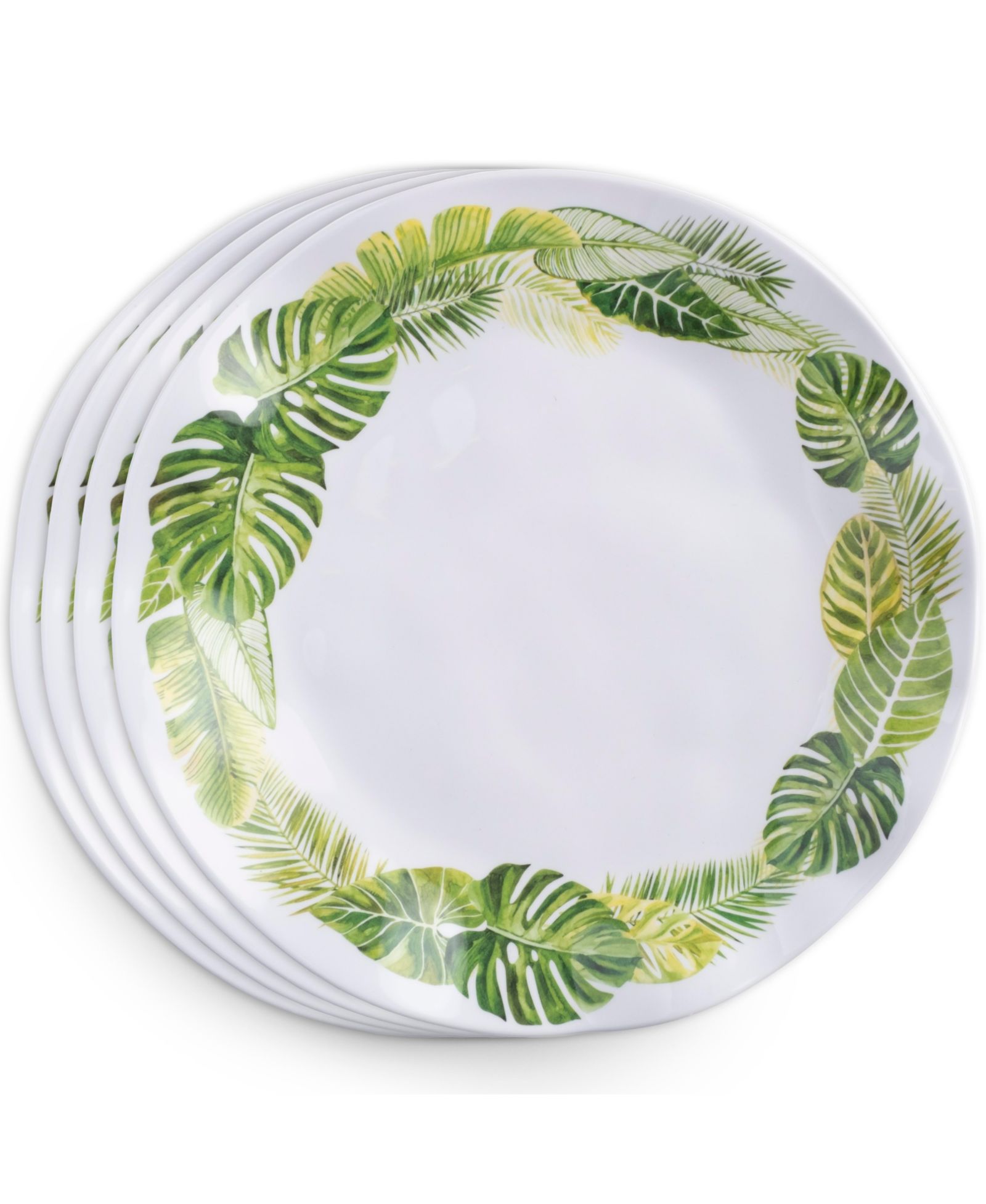 Столовые тарелки Q Squared Melamine Palm, набор из 4 шт, 10.5"