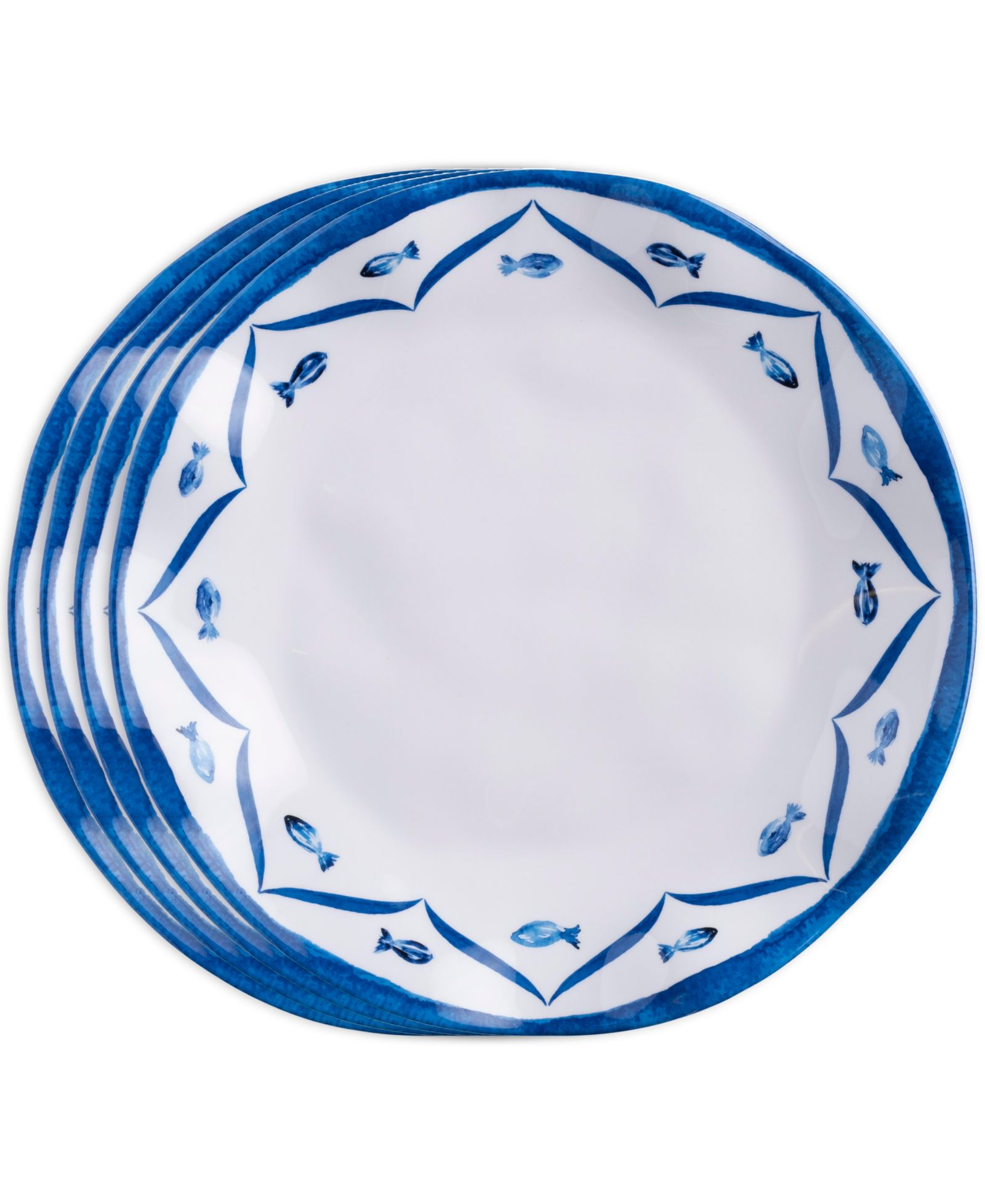 Столовые тарелки Q Squared Melamine Sardinia 10.5", набор из 4 шт.