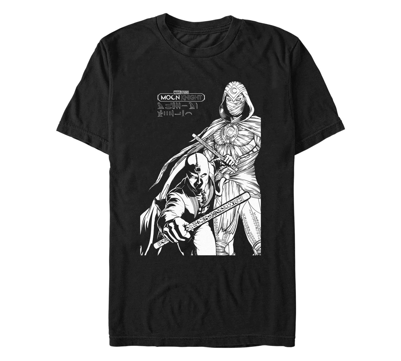 Men's Moon Knight Mk Line Art Duo Short Sleeve T-shirt