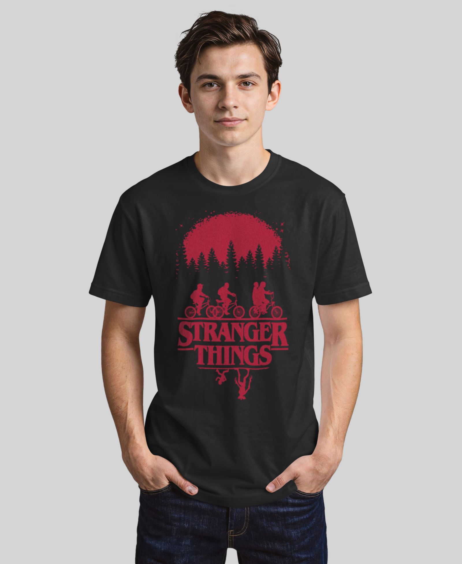 Fifth Sun Men's Stranger Things Simple Poster Short-Sleeve T-shirt