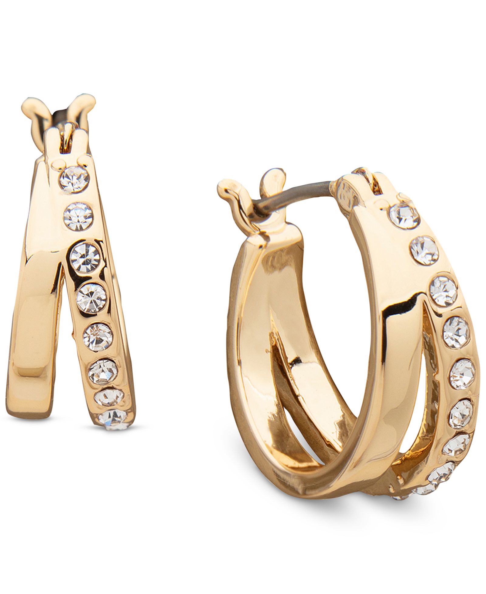 Серьги-кольца Karl Lagerfeld Paris Extra-Small Pavé Split, 0.49"