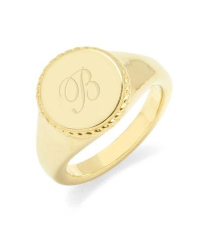 Кольцо brook & york Charlie Initial Signet Gold-Plated