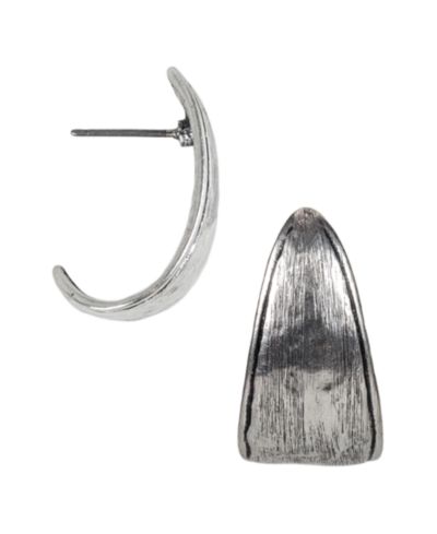 Серьги-кольца Patricia Nash Silver-Tone Hammered J-Hoop