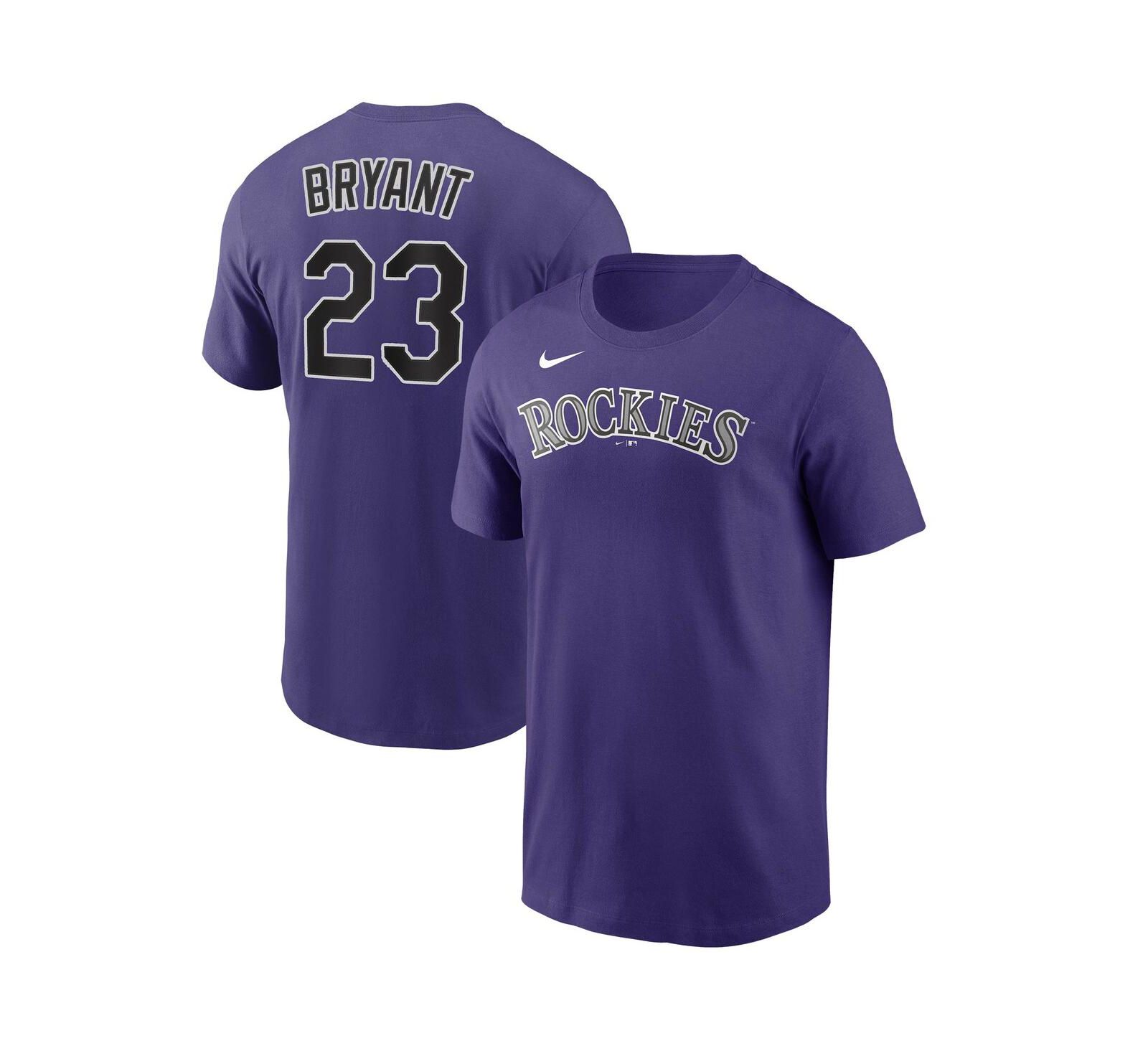 Men's Nike Kris Bryant Purple Colorado Rockies Player Name & Number T-shirt