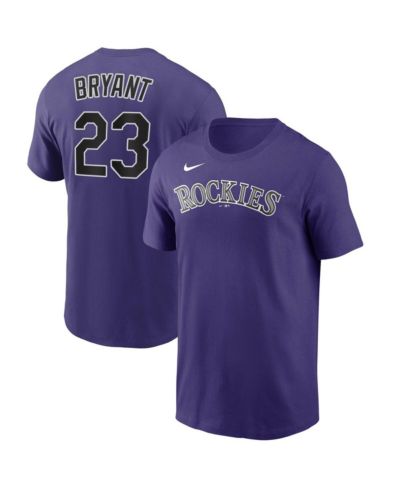 Мужская футболка Nike Kris Bryant Purple Colorado Rockies Player Name & Number