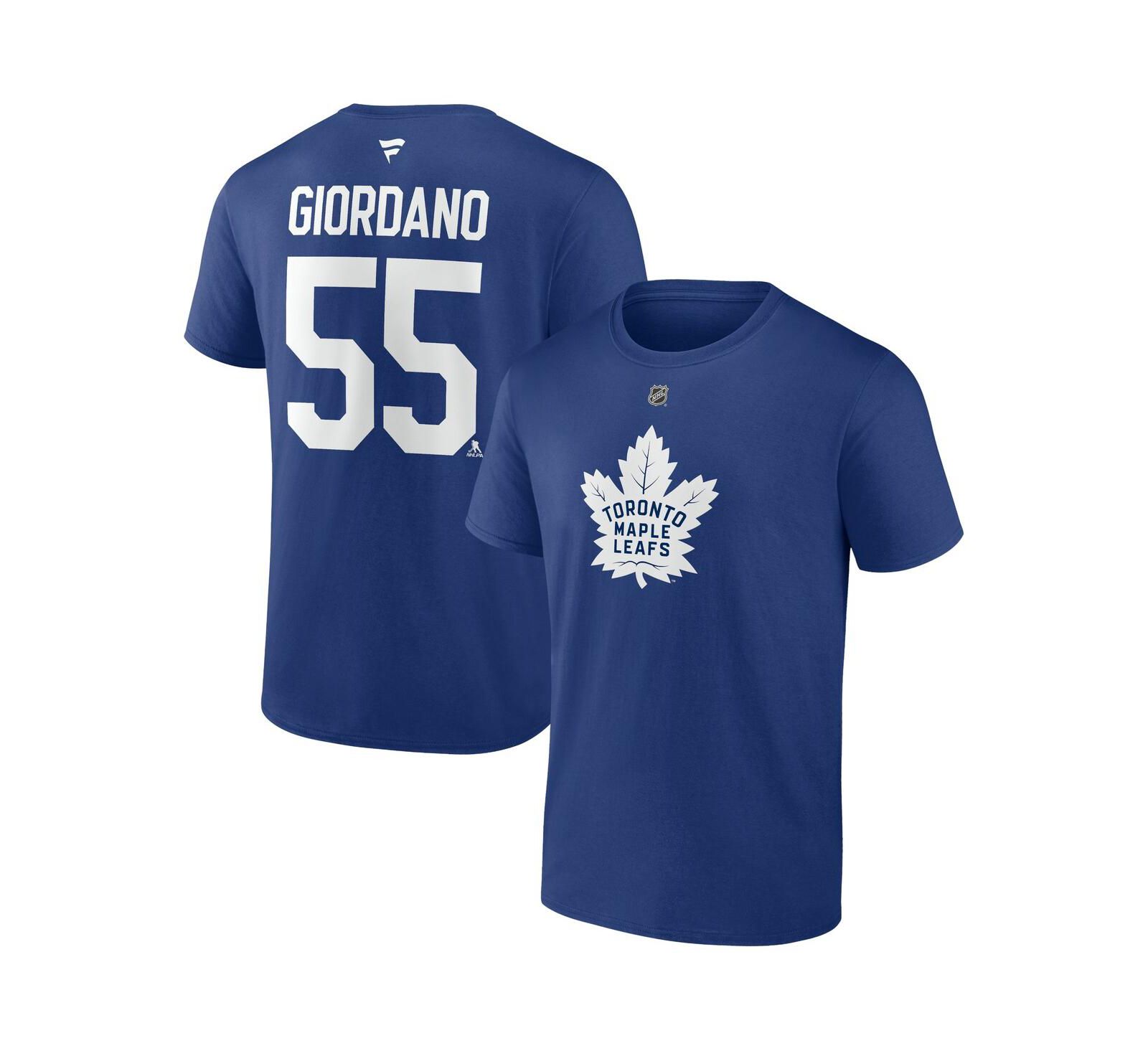 Fanatics Мужская футболка Toronto Maple Leafs Mark Giordano Blue Authentic Stack Name and Number