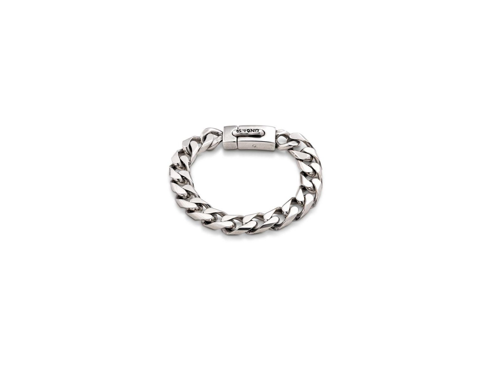 UNOde50 Sterling Silver-Plated Metal Medium Treaded Bearded Chain Bracelet