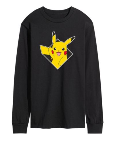 Мужская футболка Pokemon с Pikachu и бриллиантовым узором с длинным рукавом