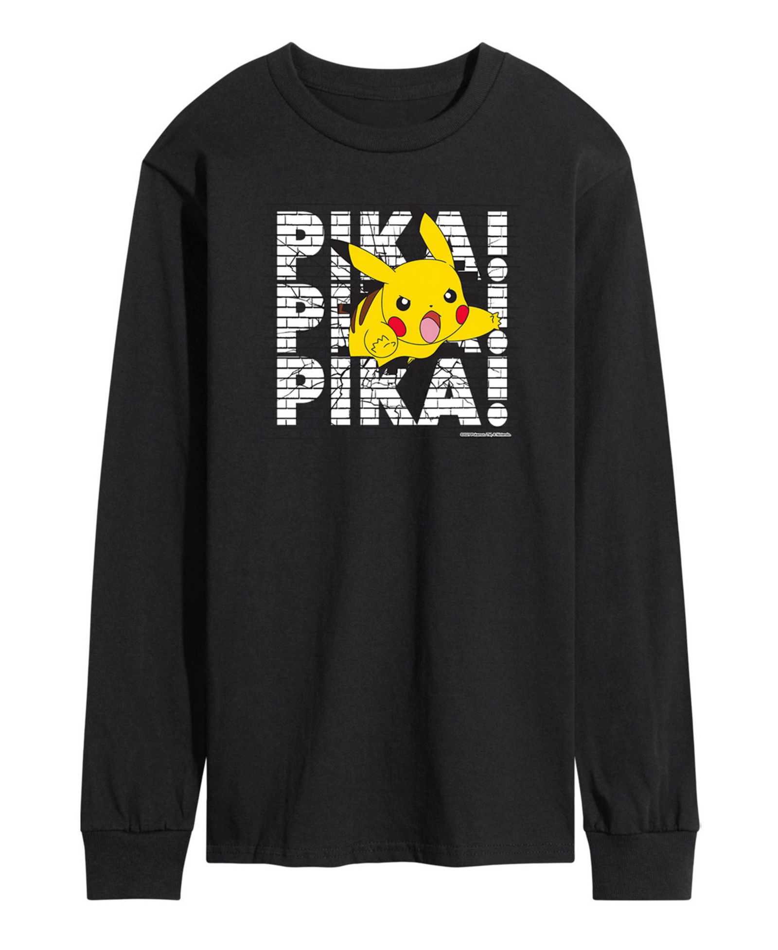 Мужская футболка Pokemon Pika Pika Pika с длинным рукавом