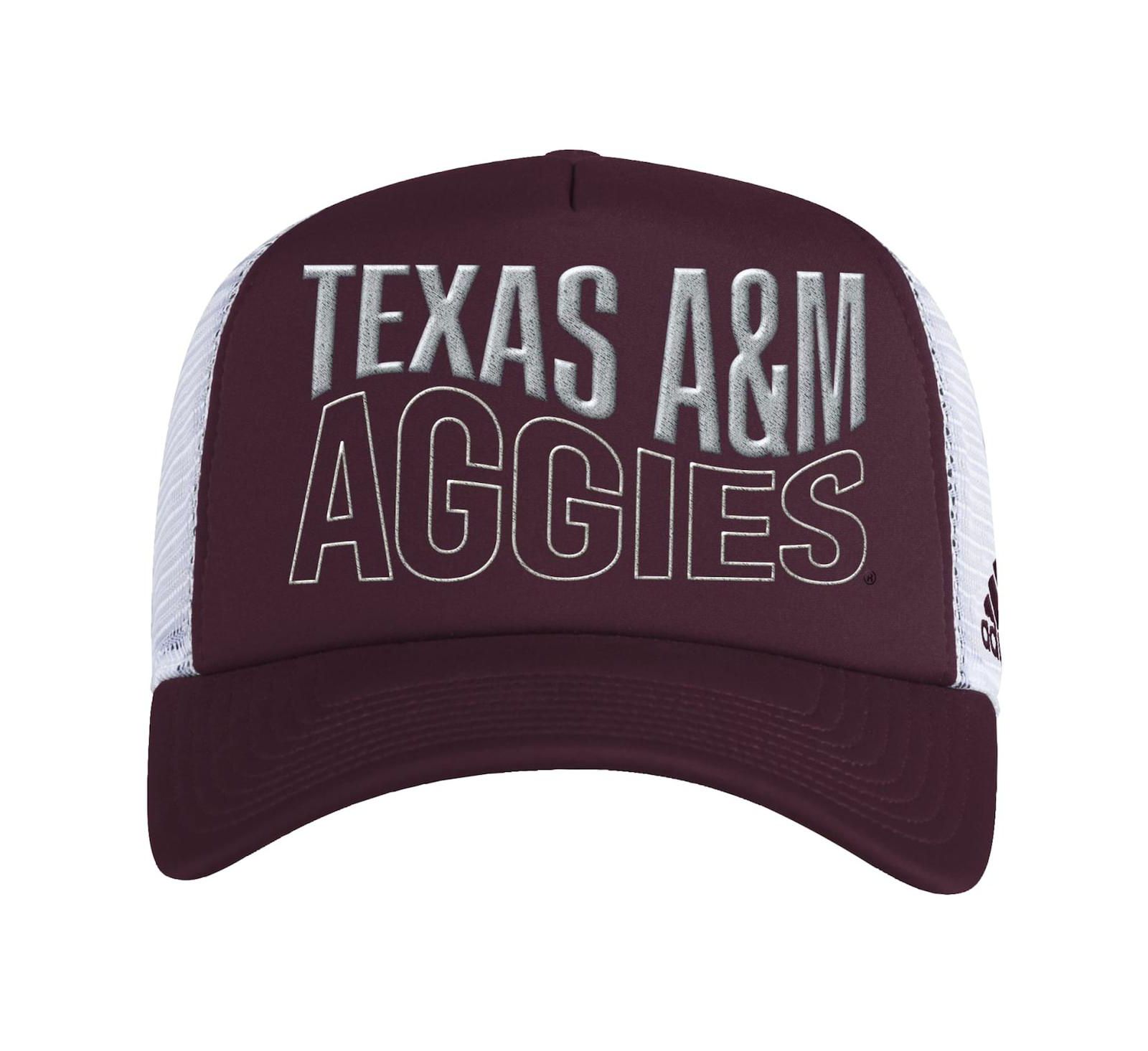 Мужская кепка adidas Maroon and White Texas A&M Aggies Wave Foam Trucker Snapback