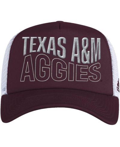Мужская кепка adidas Maroon and White Texas A&M Aggies Wave Foam Trucker Snapback