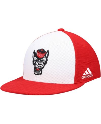 adidas Мужская бейсболка On-Field Baseball Fitted White and Red NC State Wolfpack