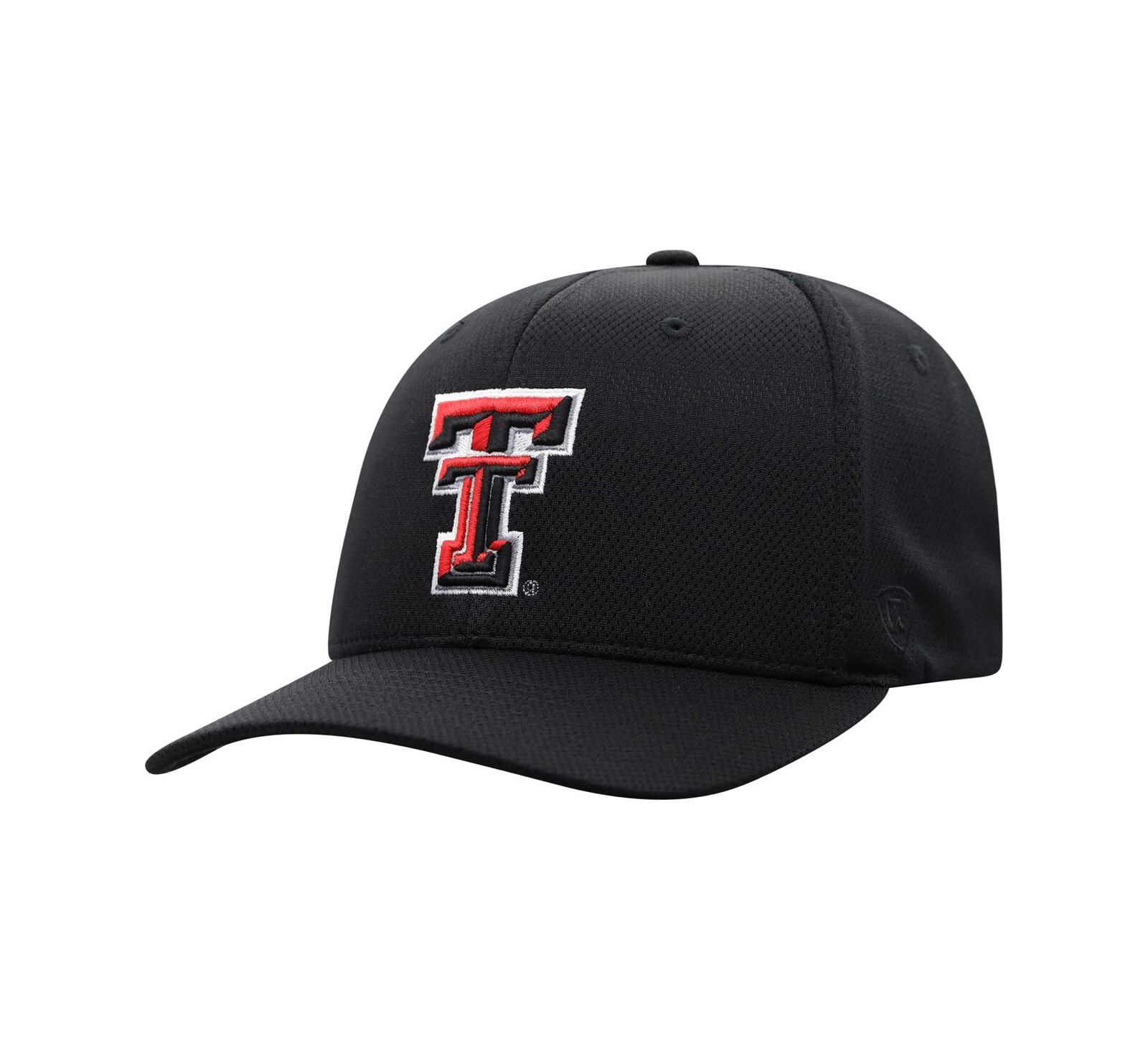 Men's Top of the World Black Texas Tech Red Raiders Reflex Logo Flex Hat