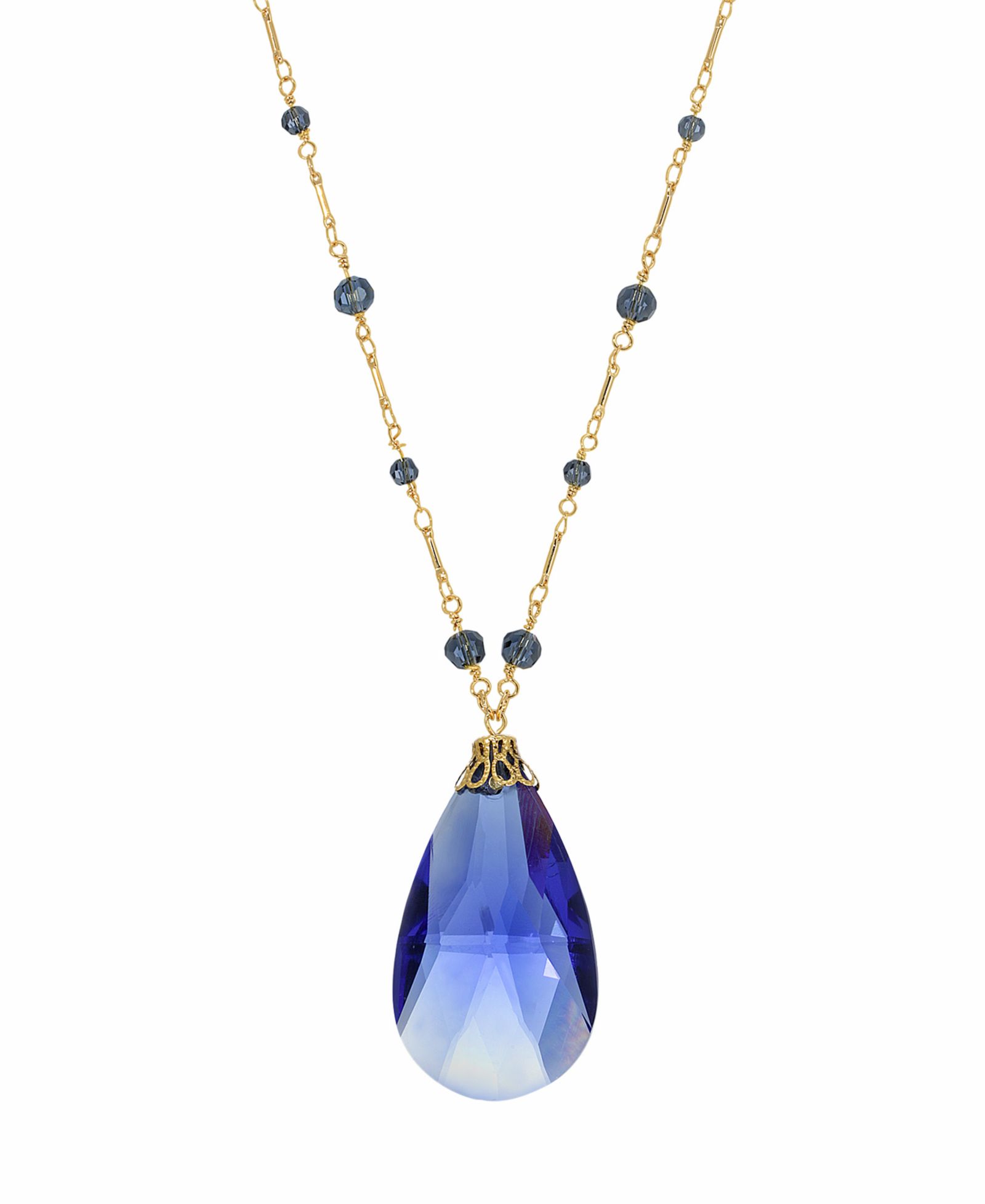Женская золотистая подвеска Blue Briolette
