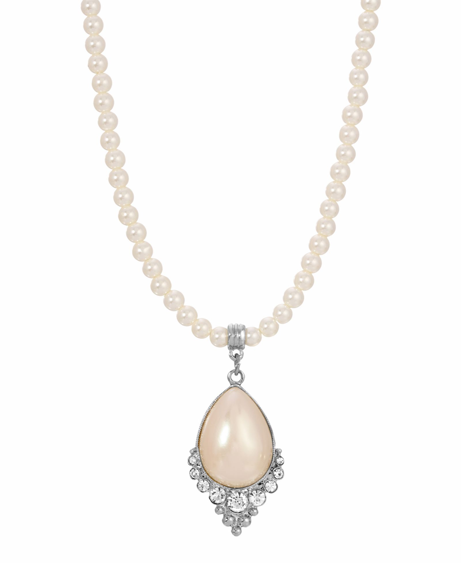 Женское ожерелье 2028 Crystal and Imitaion Pearl Teardrop