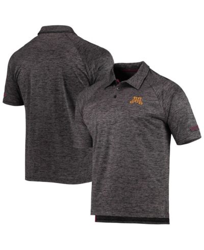 Мужская рубашка-поло Colosseum Heathered Black Minnesota Golden Gophers Down Swing Raglan Polo Shirt