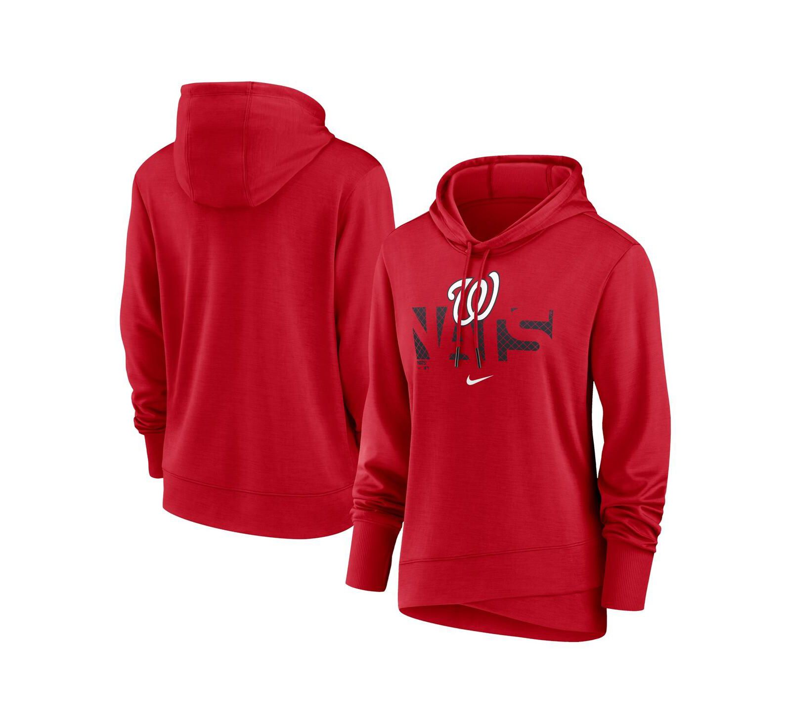 Women's Nike Red Washington Nationals Diamond Knockout Performance Pullover Hoodie