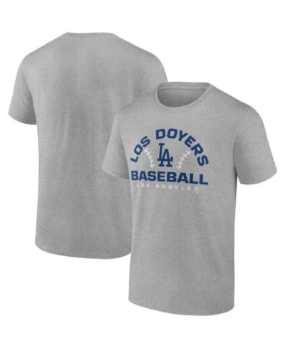 Мужская футболка Fanatics Heathered Gray Los Angeles Dodgers Iconic Go for Two