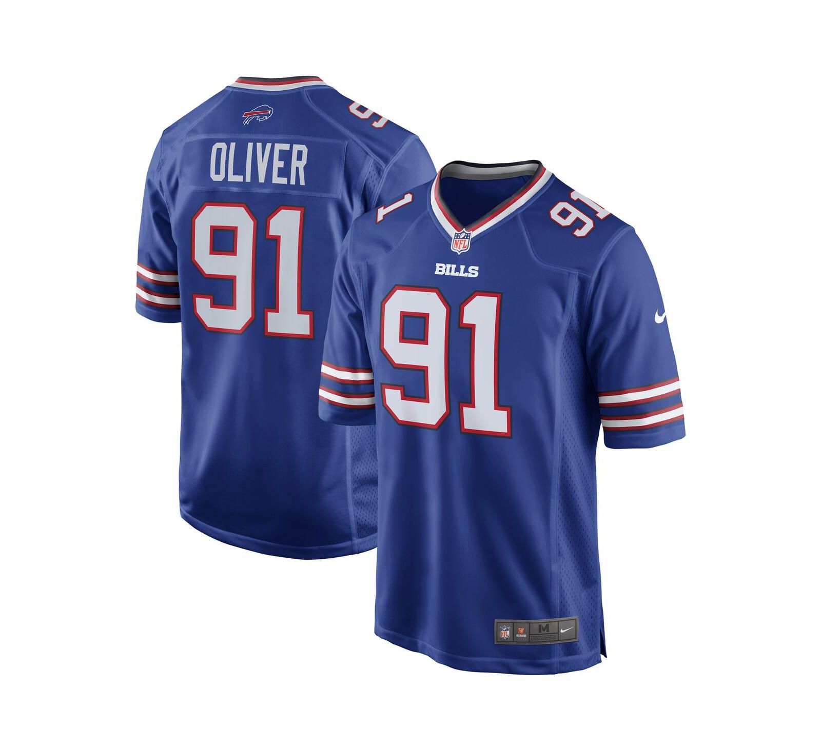 Мужская игровая джерси Nike Ed Oliver Royal Buffalo Bills Team Game Player
