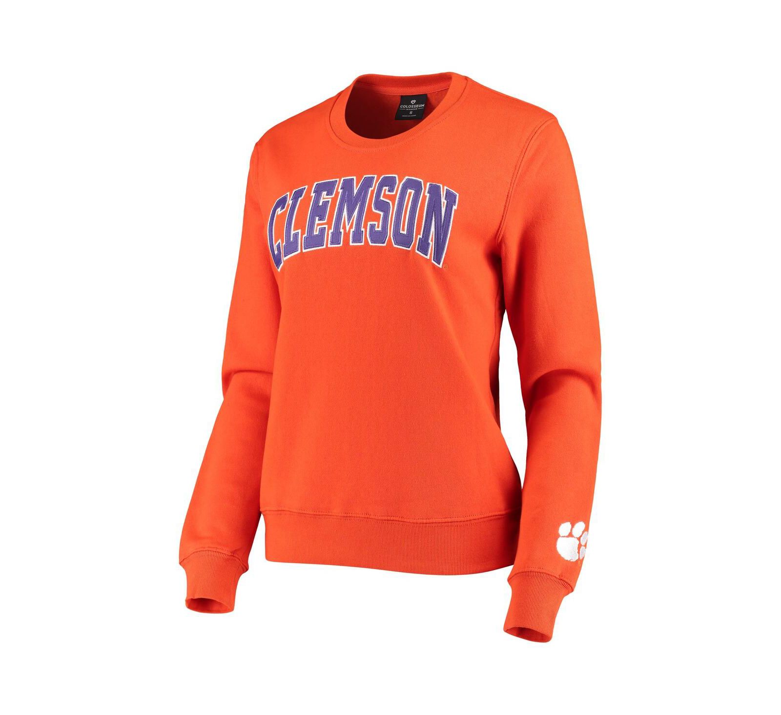 Women's Colosseum Orange Clemson Tigers Campanile Pullover Sweatshirt