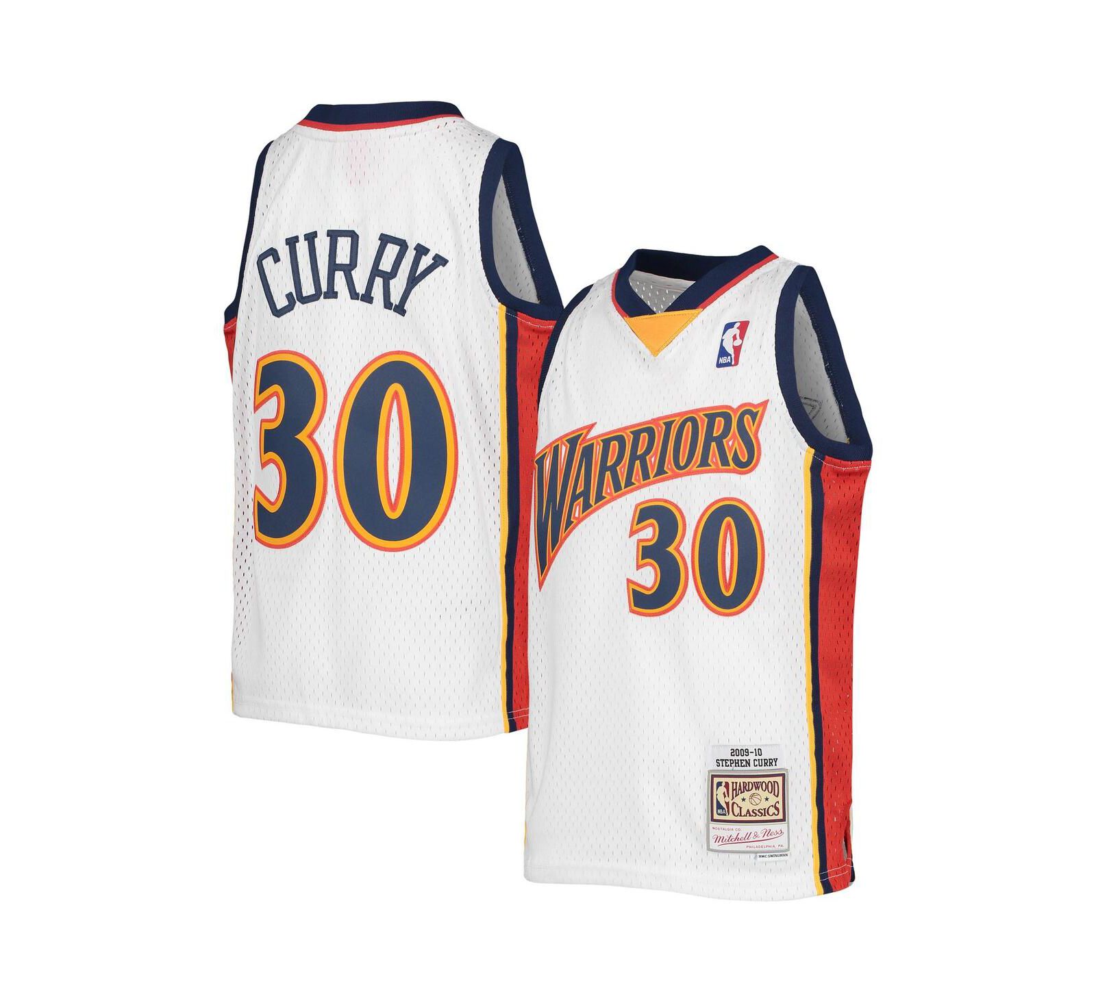 Mitchell & Ness джерси Stephen Curry White Golden State Warriors 2009-10 Hardwood Classics для мальчиков