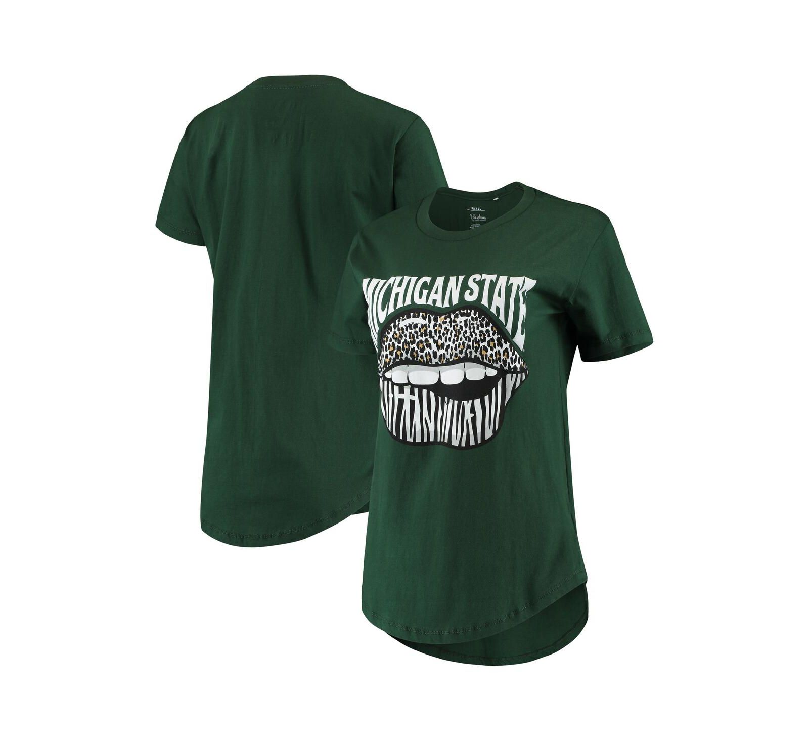 Women's футболка Pressbox зеленая с логотипом Michigan State Spartans