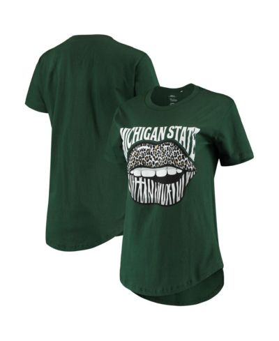 Women's футболка Pressbox зеленая с логотипом Michigan State Spartans