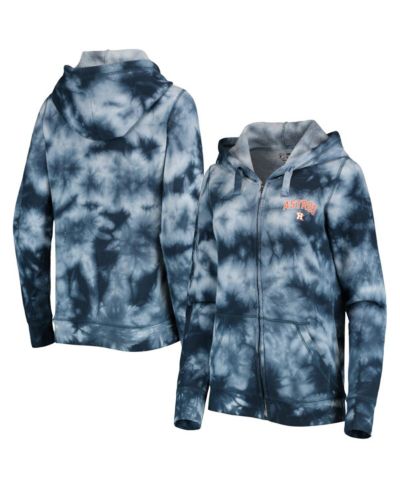 Женское худи New Era Navy Houston Astros Tie-Dye Full-Zip