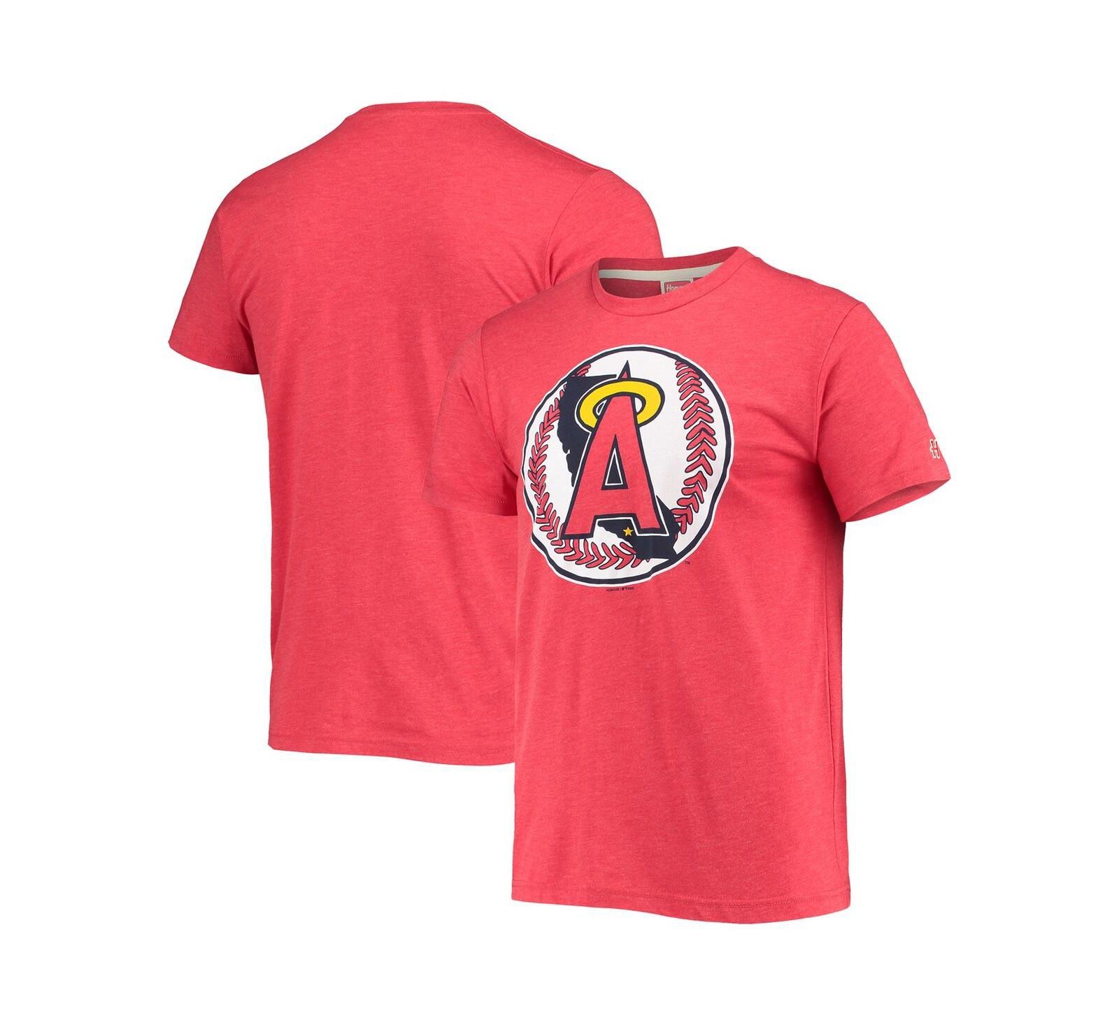 Homage мужская футболка Tri-Blend с логотипом Los Angeles Angels, красная