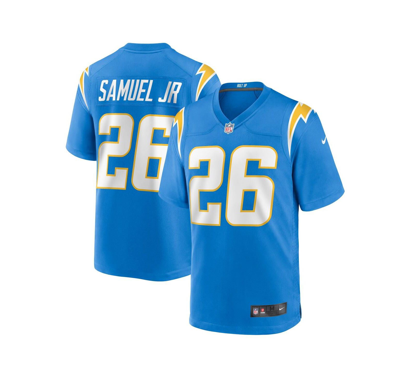 Мужская игровая джерси Nike Asante Samuel Jr. Powder Blue Los Angeles Chargers