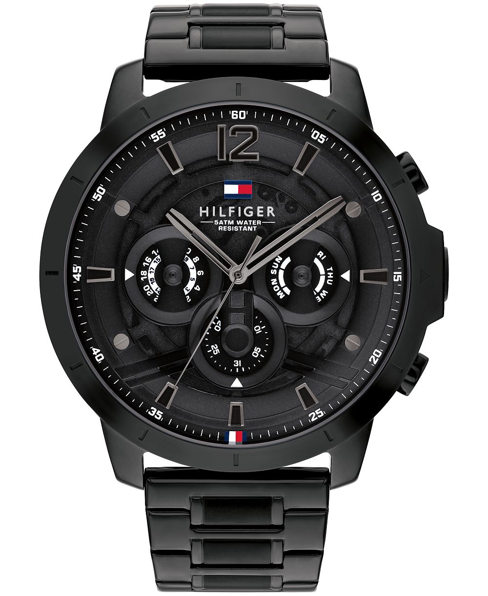 Мужские наручные часы Tommy Hilfiger из черной стали, 50mm