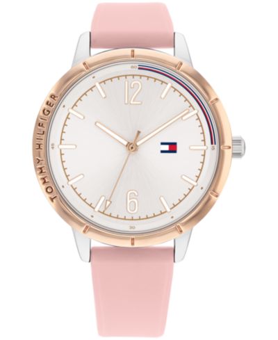 Tommy Hilfiger Женские часы с розовым силиконовым ремешком, 38mm