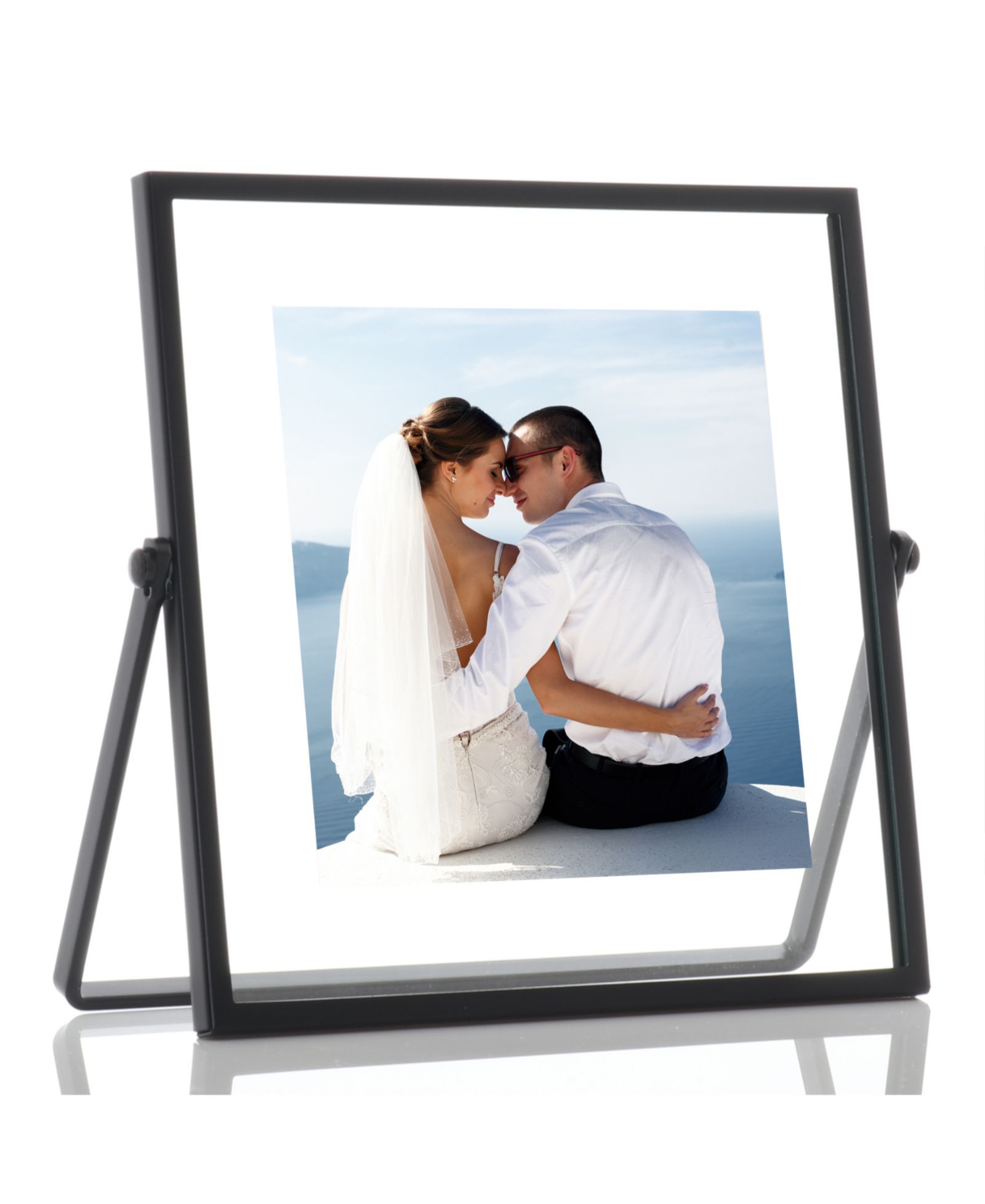 Metal Easel Float Picture Frame, 4" x 4"