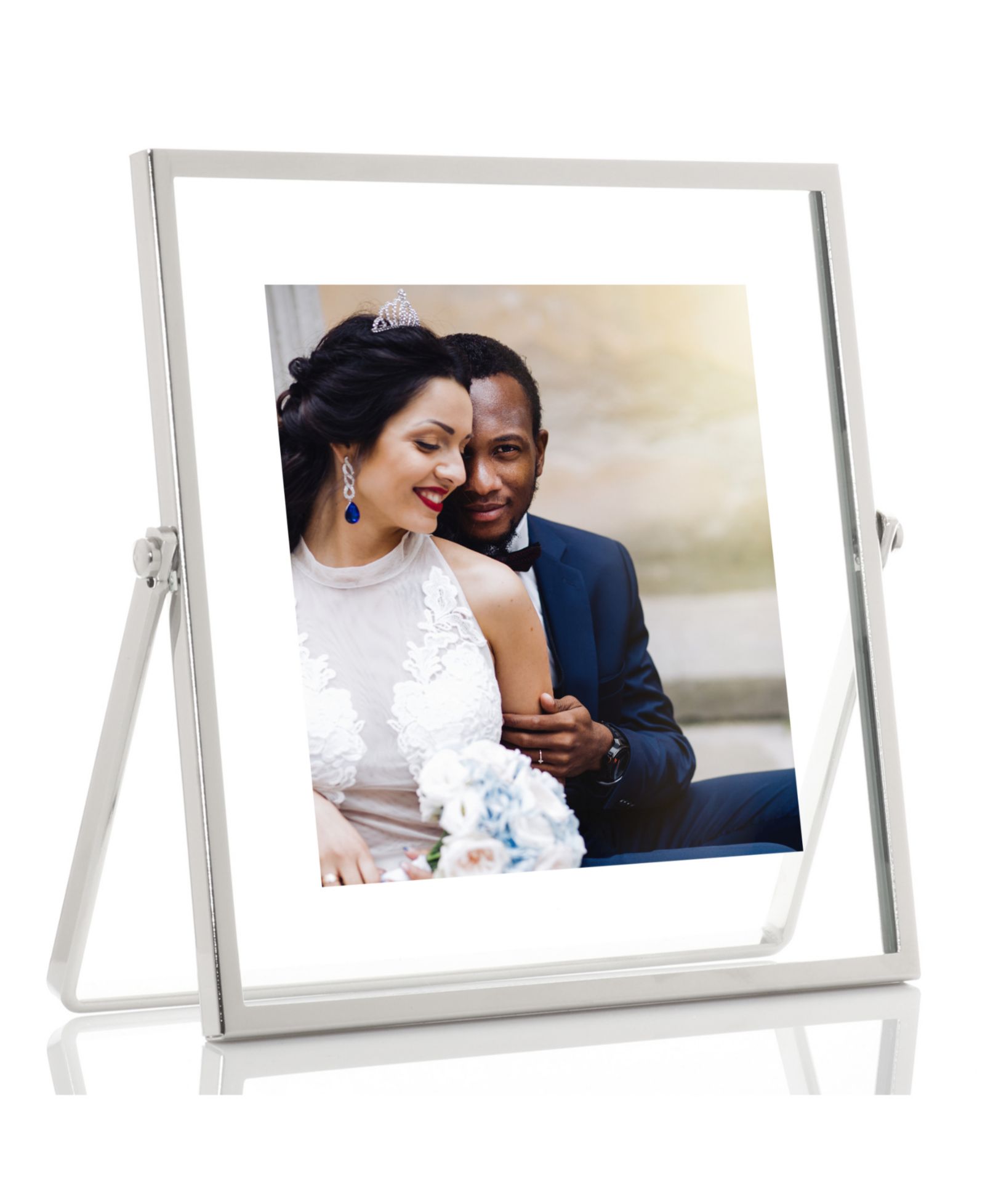 Декоративная фоторамка Lawrence Frames Metal Easel Float, 4" x 4"