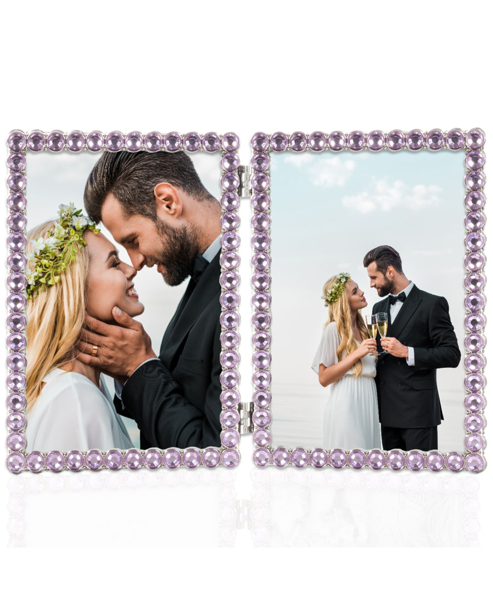 Metal Sparkle Double Frame, 4" x 6"