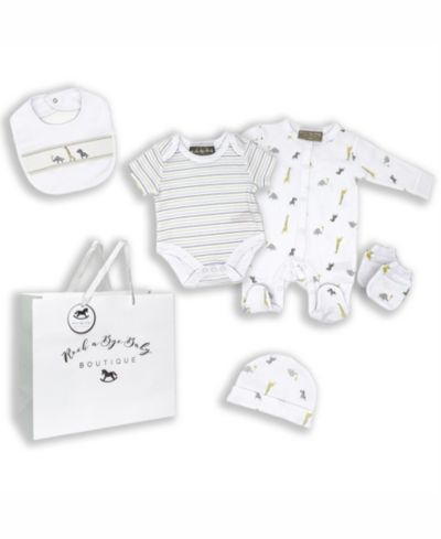 Подарочный набор для новорожденных Rock-A-Bye Baby Boutique African Animal Layette в сетке, 5 предметов