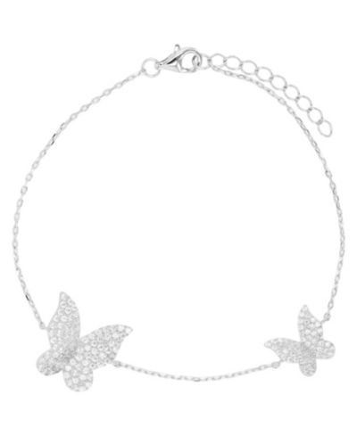 Macy's браслет-анклет Butterfly из стерлингового серебра или с напылением 14K золота